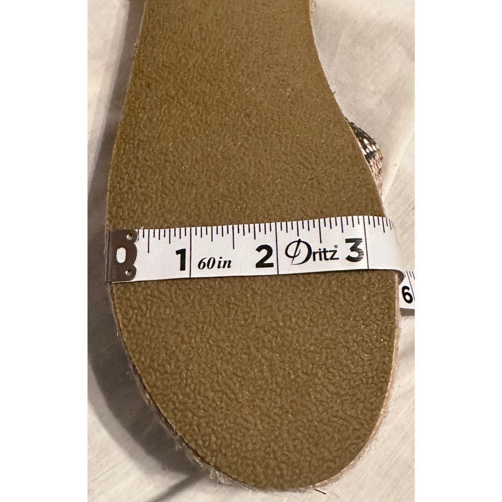 Camel Toes Flatform Espadrille Slide Mules Neutral Faux Snakeskin Sandals - Picture 11 of 14